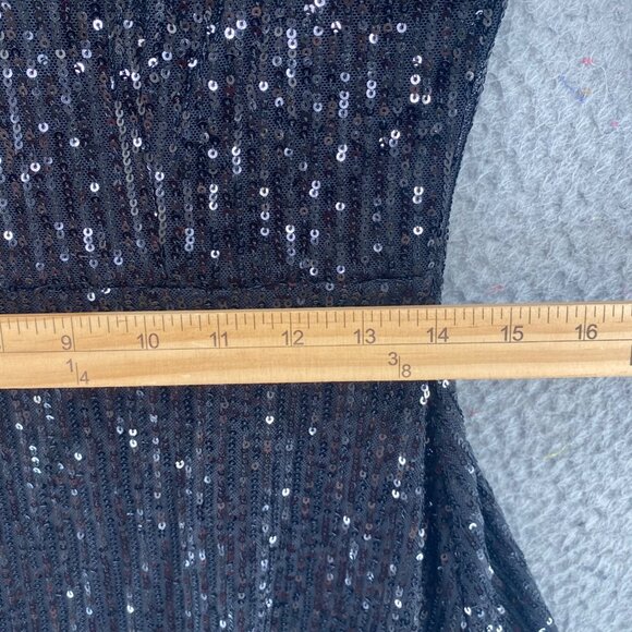 Old Navy Dress Womens Medium Black Jack Sequin Mini Short Bell Sleeve Cutout NWT - Picture 9 of 11